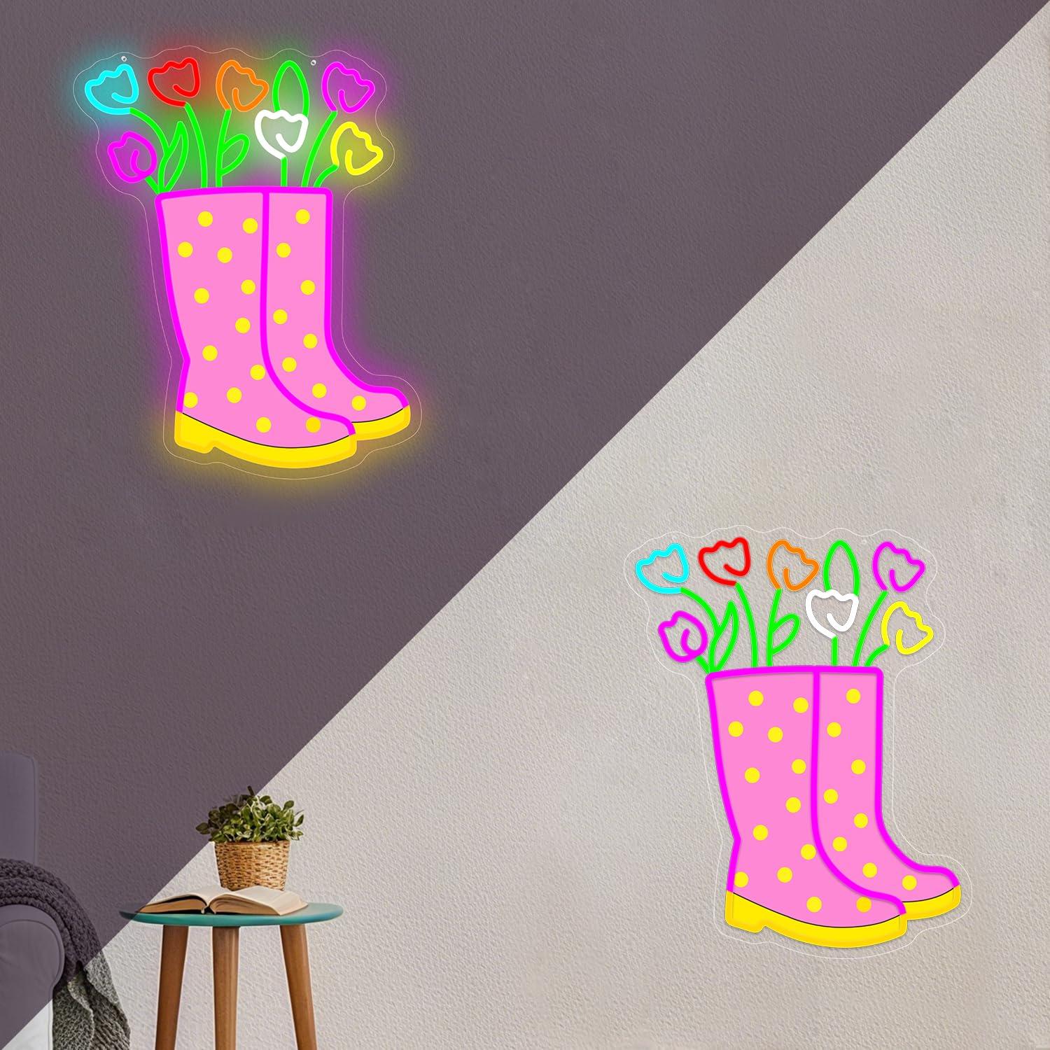 لافتة نيون على شكل زهور التولي - مراجعة Boots وسعره