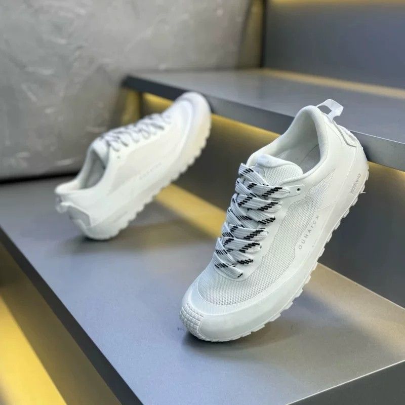 أحذية رياضية رجالية منخفضة الا - مراجعة Knit Fabric Lace Up Sneakers وسعره